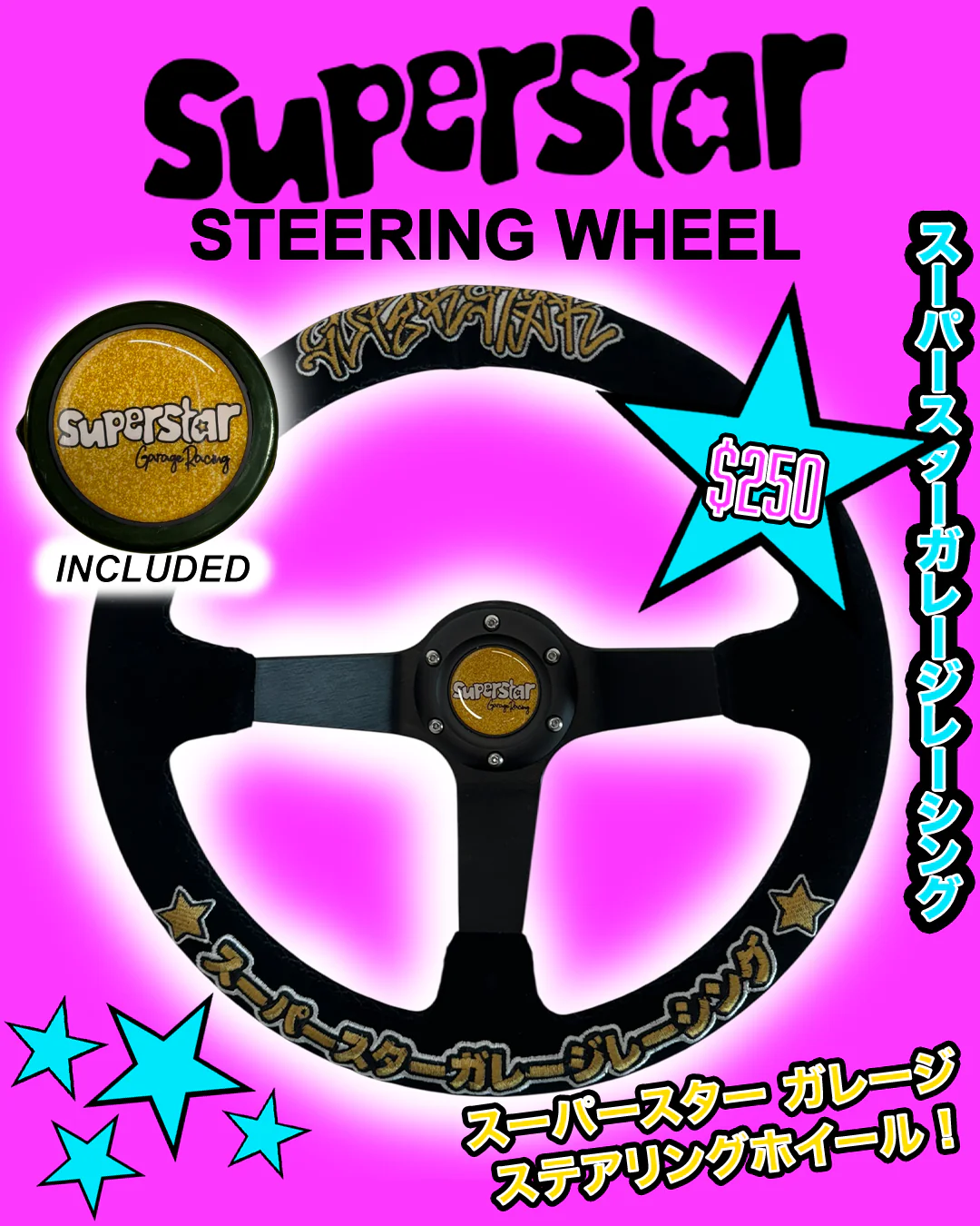 black/gold superstar steering wheel - Image 3