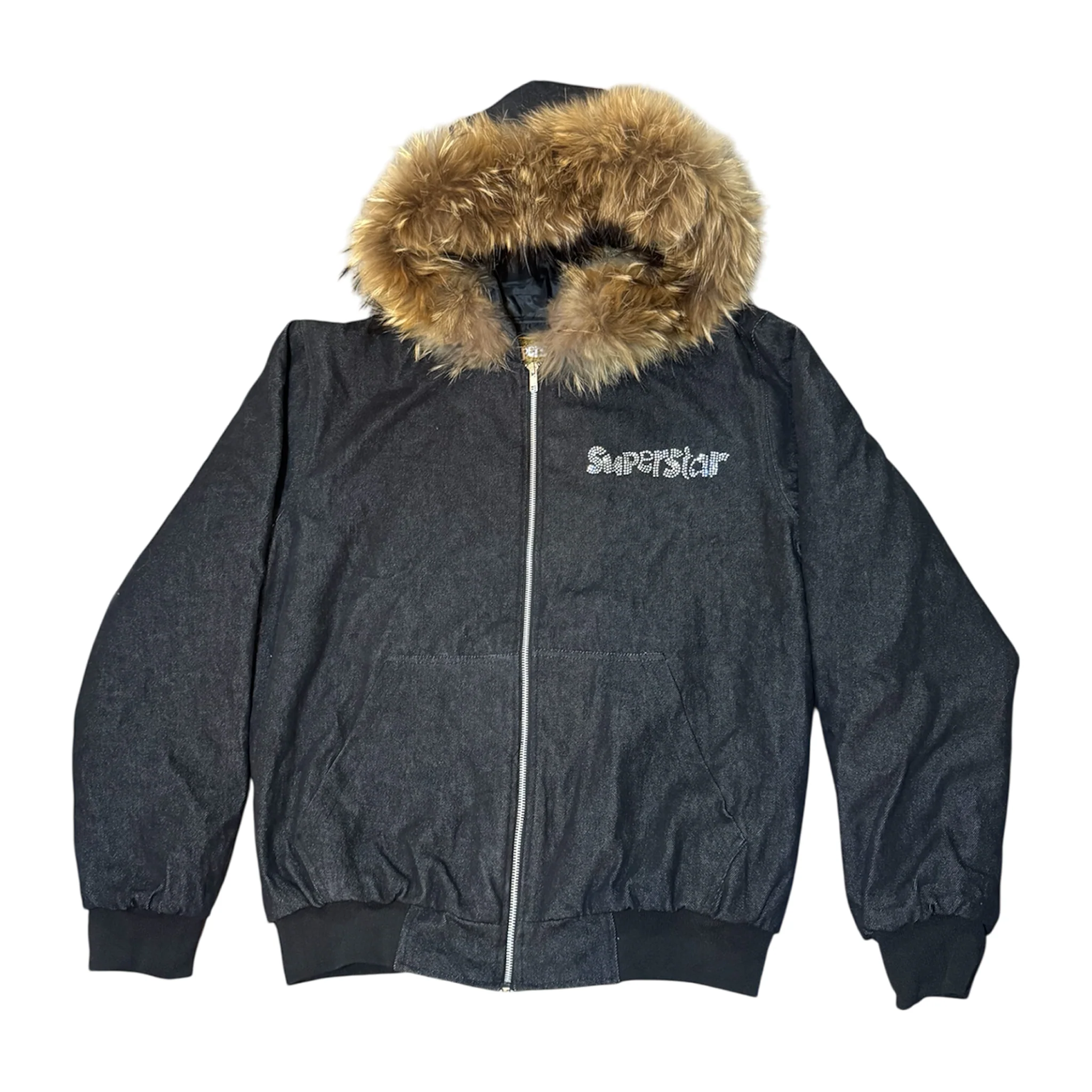 superstar fur denim jacket - Image 2