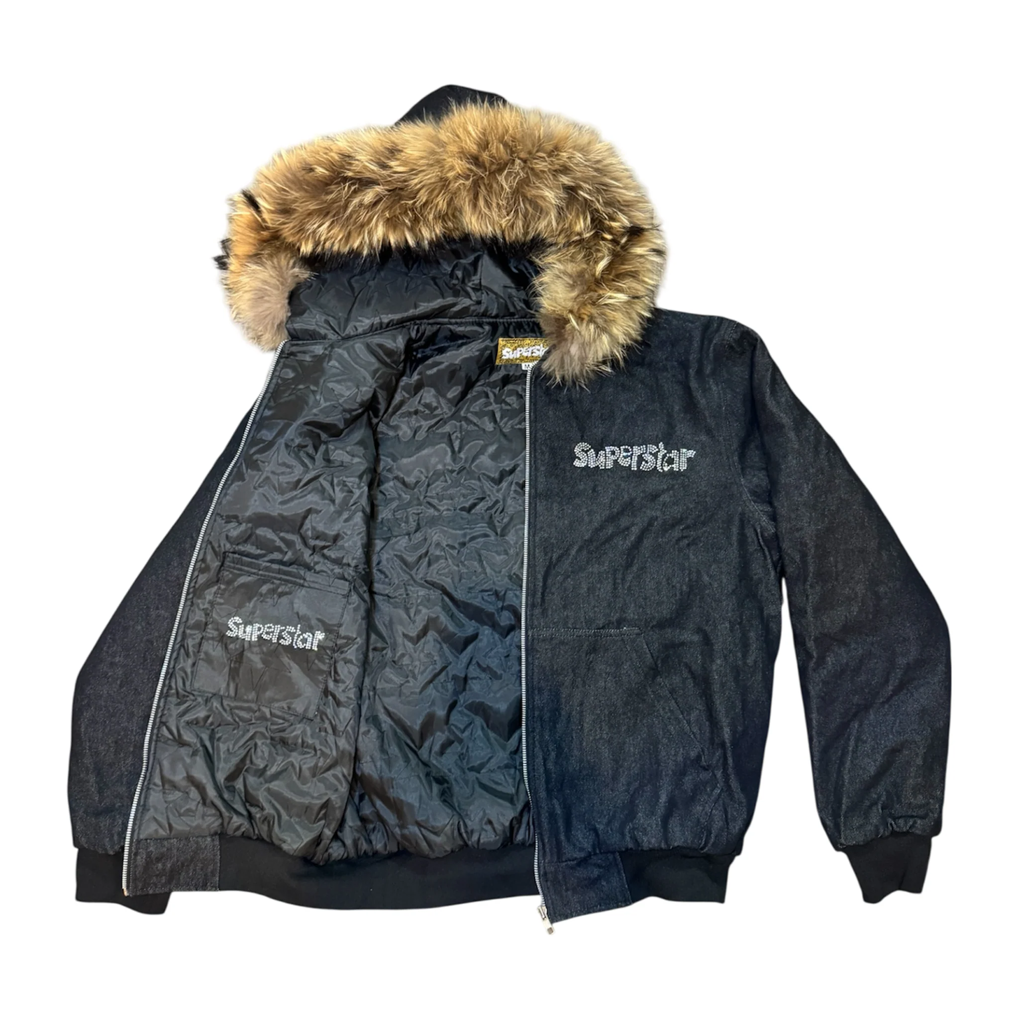superstar fur denim jacket - Image 3